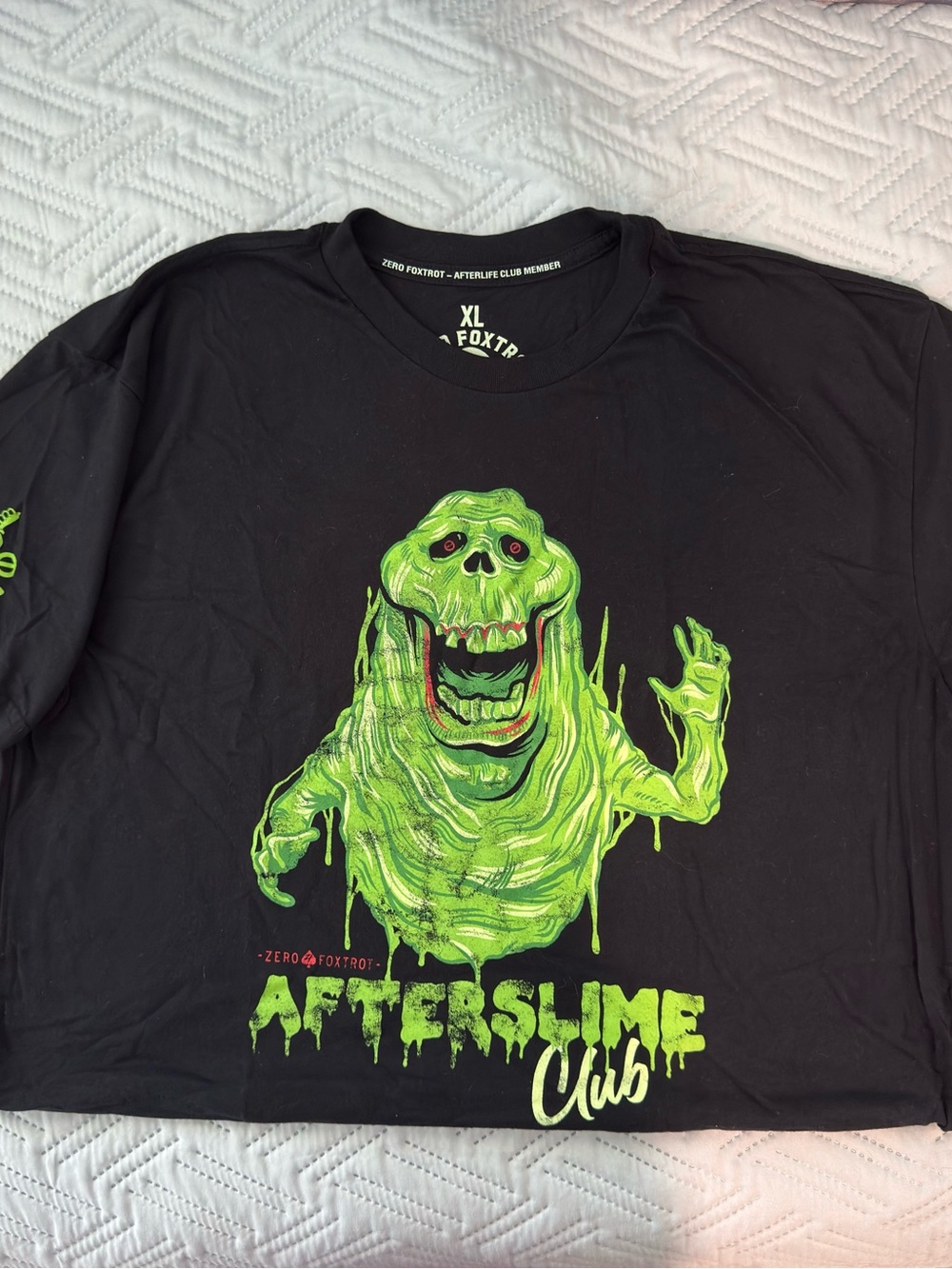 Zero Foxtrot Afterslime Club Black T-Shirt XL Slimer GhostBusters